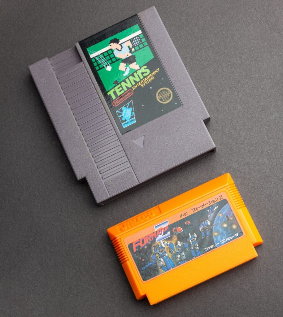 NES Cartridges Close Up